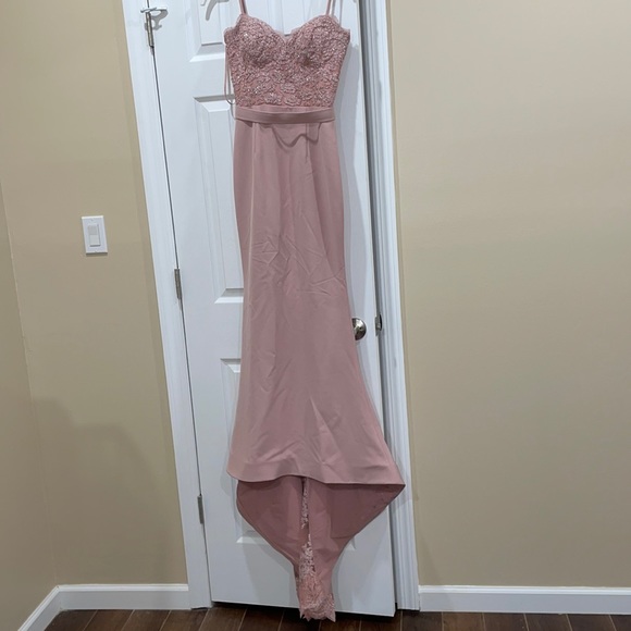 Portia&Scarlett Frozen gown with lace train blush